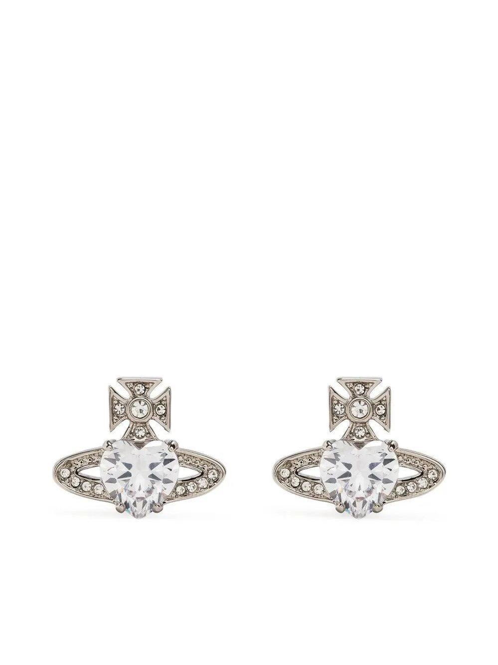 Vivienne Westwood Women's Metallic Ariella Heart-Shaped Stone Earrings