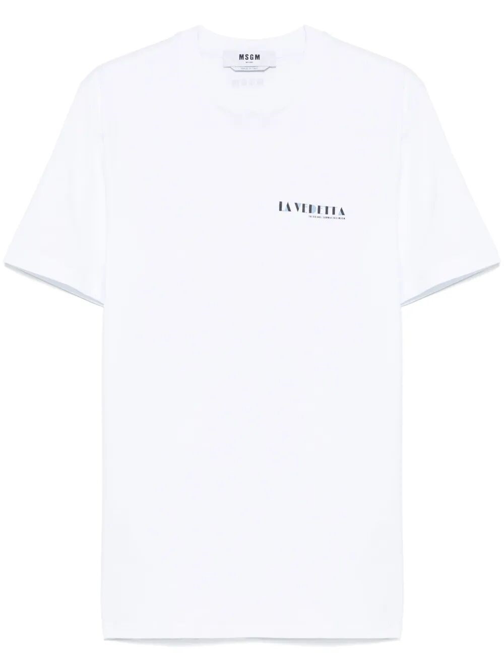 Msgm Graphic Print Crew Neck T-shirt In White