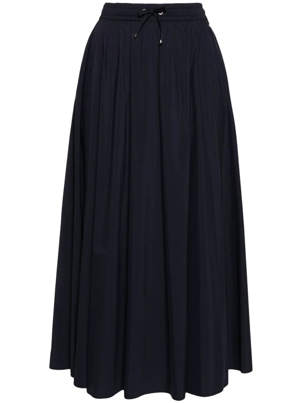 Herno Black Skirt With Elastic Drawstring Waist In Tech Fabric Stretch Woman In Blue