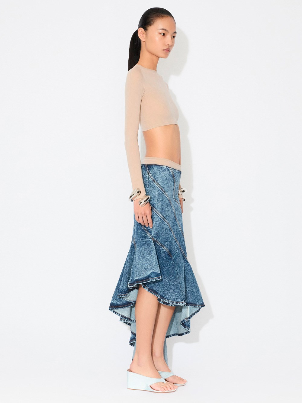 Alaïa デニムスパイラルスカート available on Monti Boutique