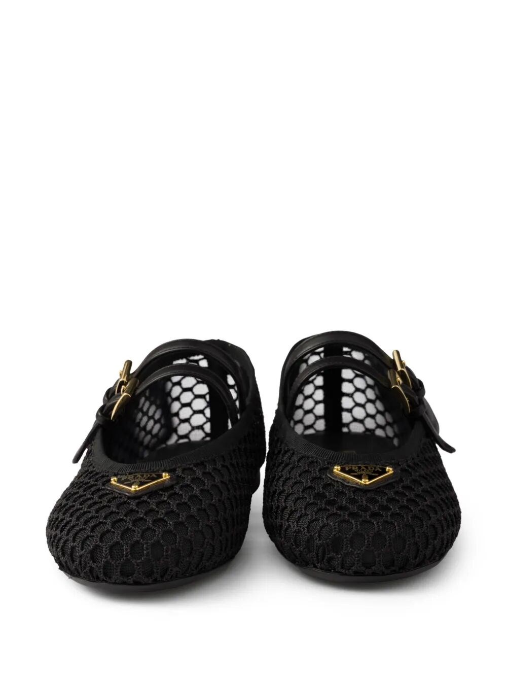 Prada メッシュファブリックバレリーナ available on Monti