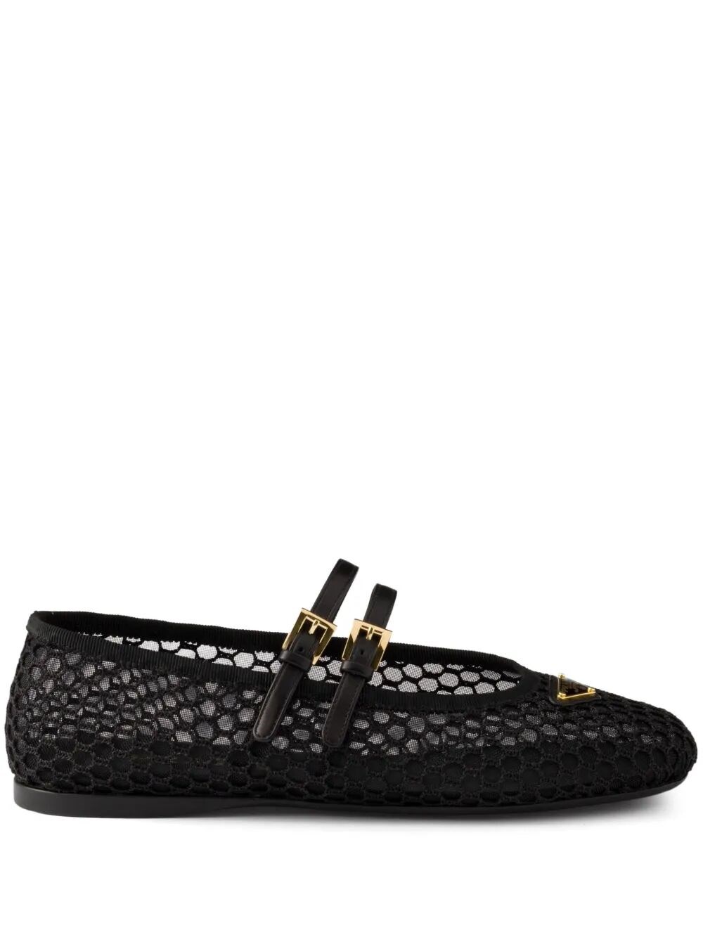 Prada メッシュファブリックバレリーナ available on Monti