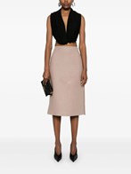 FENDI ワックス リネン ストレート カット ミディ スカート ロゴ Fendi ワックスリネンストレートミディスカート available on