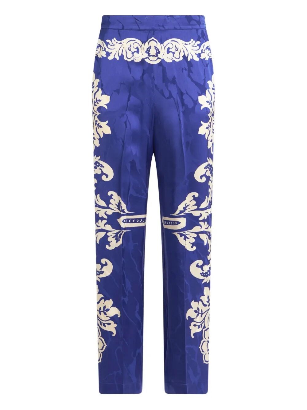 Etro Patterned Trousers With Elastic Waistband And Embellishments In Blue