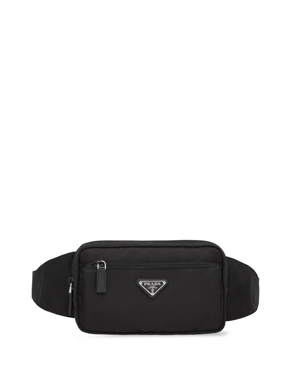 Prada Re-nylon And Saffiano Leather Belt Bag In Black