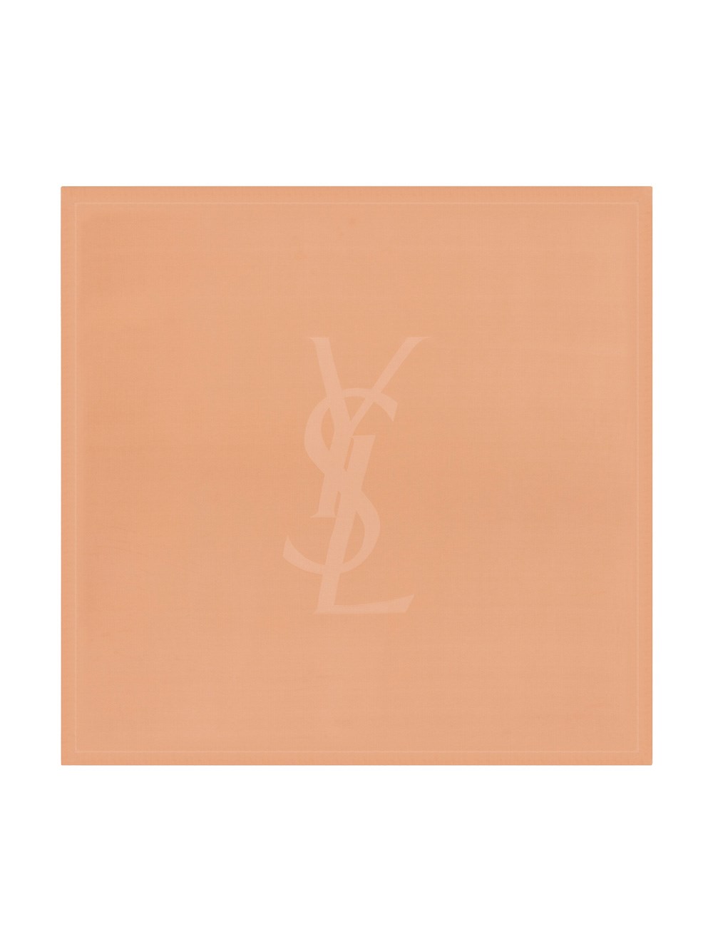 Saint Laurent Cassandre Square Scarf In Semi-sheer Silk Charmeuse In Nude & Neutrals