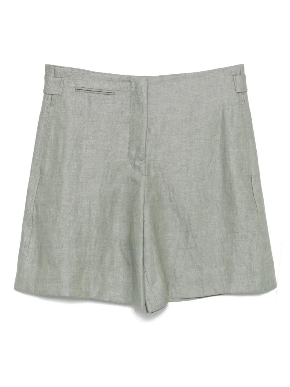 Incotex High-waisted Linen Bermudas