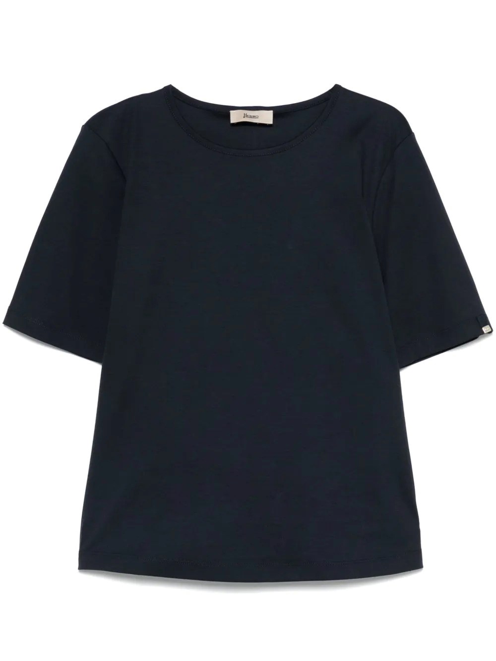 Herno Side Slits Cotton T-shirt Clothing In Black