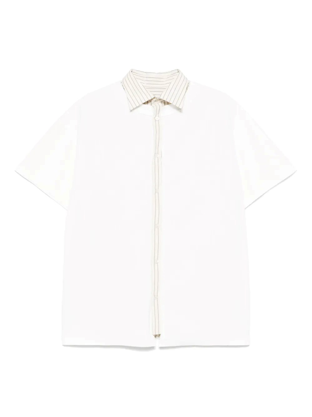 Maison Margiela Short Sleeved Layered Cotton Shirt Clothing