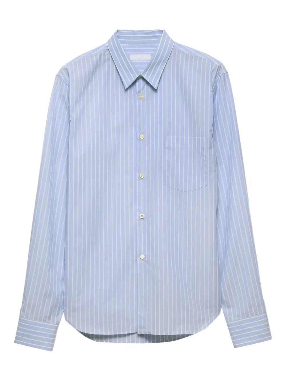 Prada Striped Cotton Shirt Featuring Button-down Collar