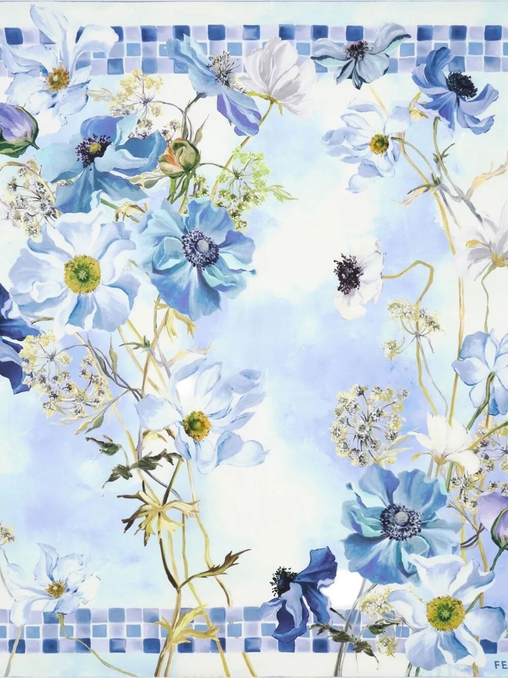 Ferragamo Flower Print Silk Scarf
