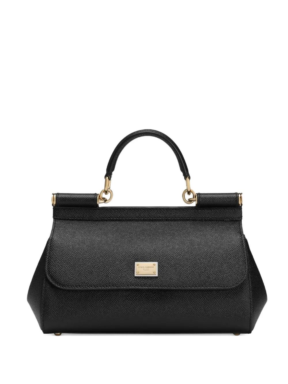 Dolce & Gabbana Black Sicily Medium Satchel
