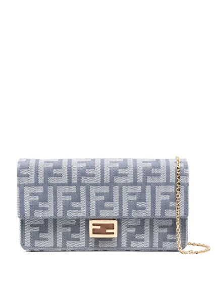 デニム効果FFジャガードロールミニバッグ Fendi デニム効果ffジャガードロールミニバッグ available on