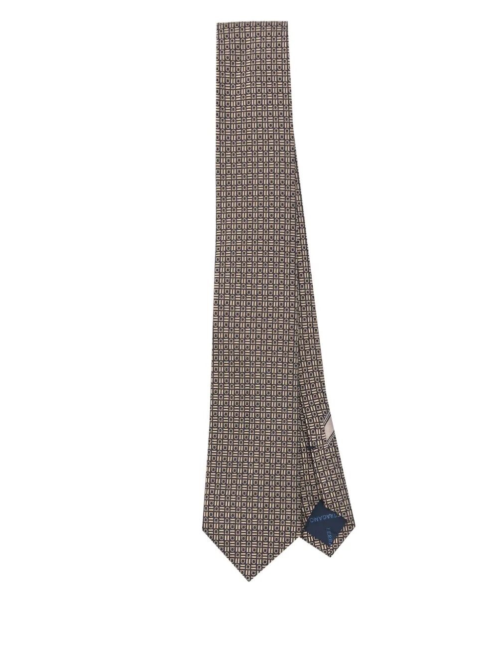 Ferragamo Geometric Print Alassio Silk Tie