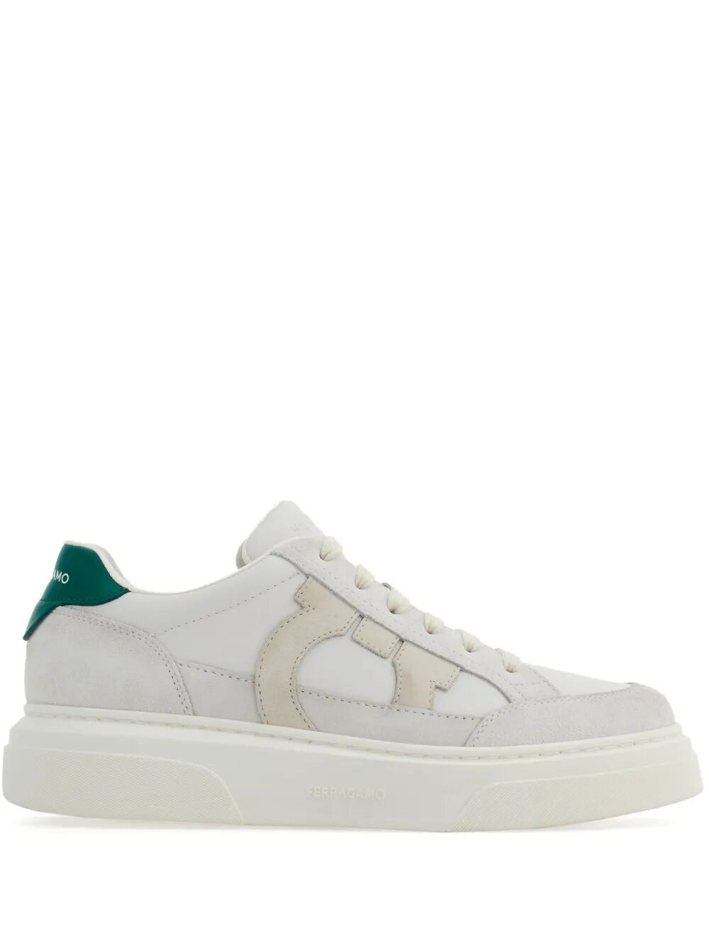 Ferragamo Round Toe Sneakers With Contrasting Heel Tab