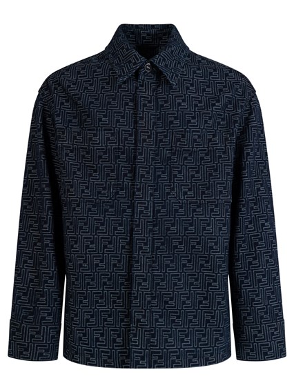 Fendi Ff chambray denim cropped jacket available on Monti