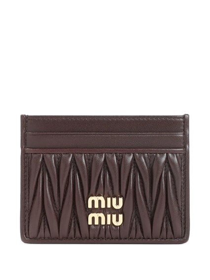 Miu miu Small matelassé nappa leather wallet with snap