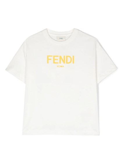 【関税＆送料込み】Fendi 3D Rome Cropped T-Shirt Clothing Fendi 3D 'Roma' Cropped T-Shirt in Natural | Lyst