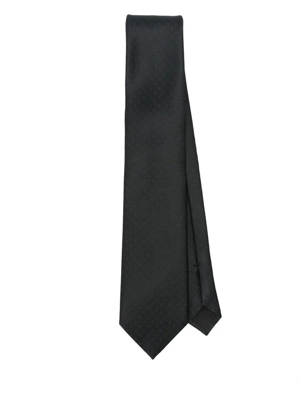 Tom Ford Solid Dot Tie With Pointed Tip And Textured Finish