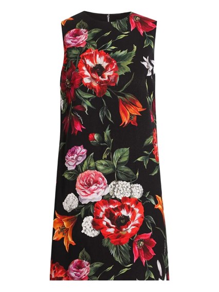 Dolce & gabbana Abito senza maniche in popeline stampa fiori
