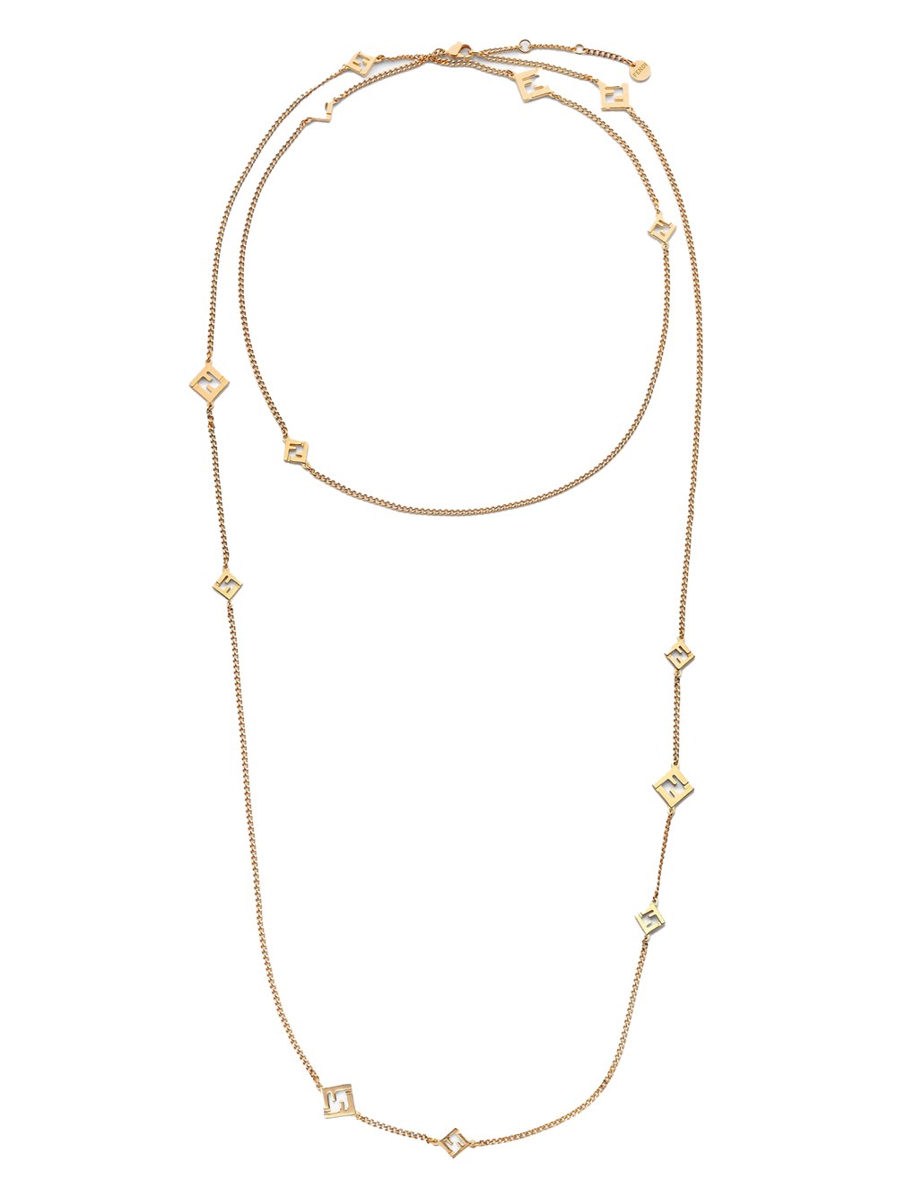 Fendi Adjustable Chain Link Necklace In Gold