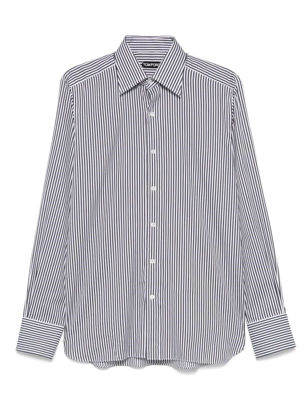 Tom Ford Striped Pattern Button-down Collar Long Sleeves Shirt