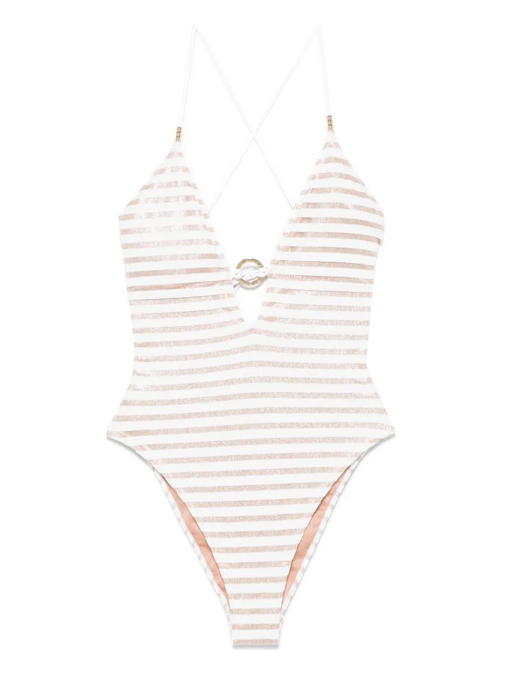 Pin Up Marina Gold One-piece Swimsuit Clothing In Neutral