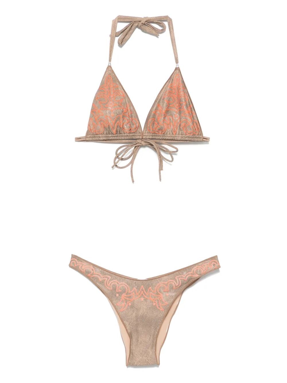 Pin Up Rodeo 3d Triangle Bikini In Orange