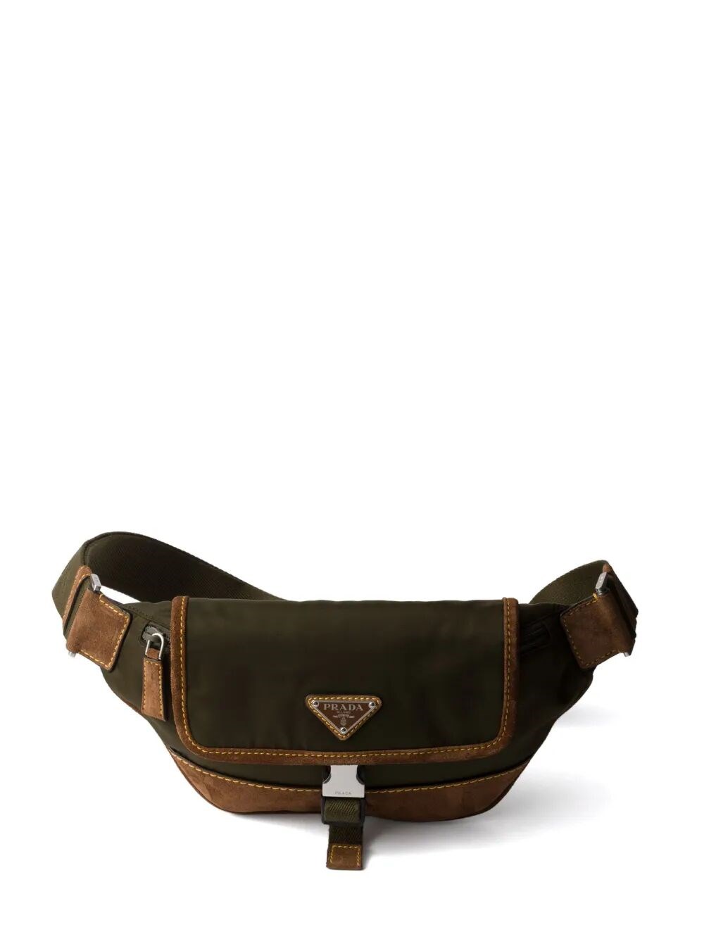 Prada Men Two-tone Re-nylon And Suede Belt Bag