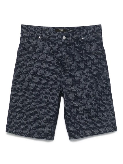 ショートパンツ Fendi Embroidered Chambray Shorts デニム ショートパンツ デニム ブルー | Fendi