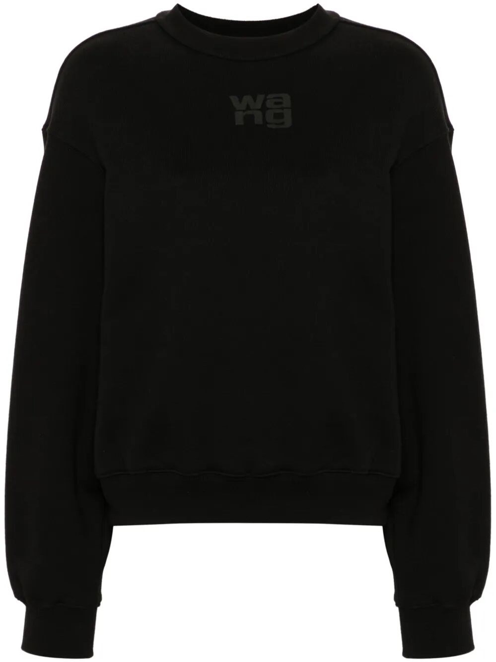 Alexander Wang Essential Terry Crew Neck Cotton Sweatshirt Clothing In Black