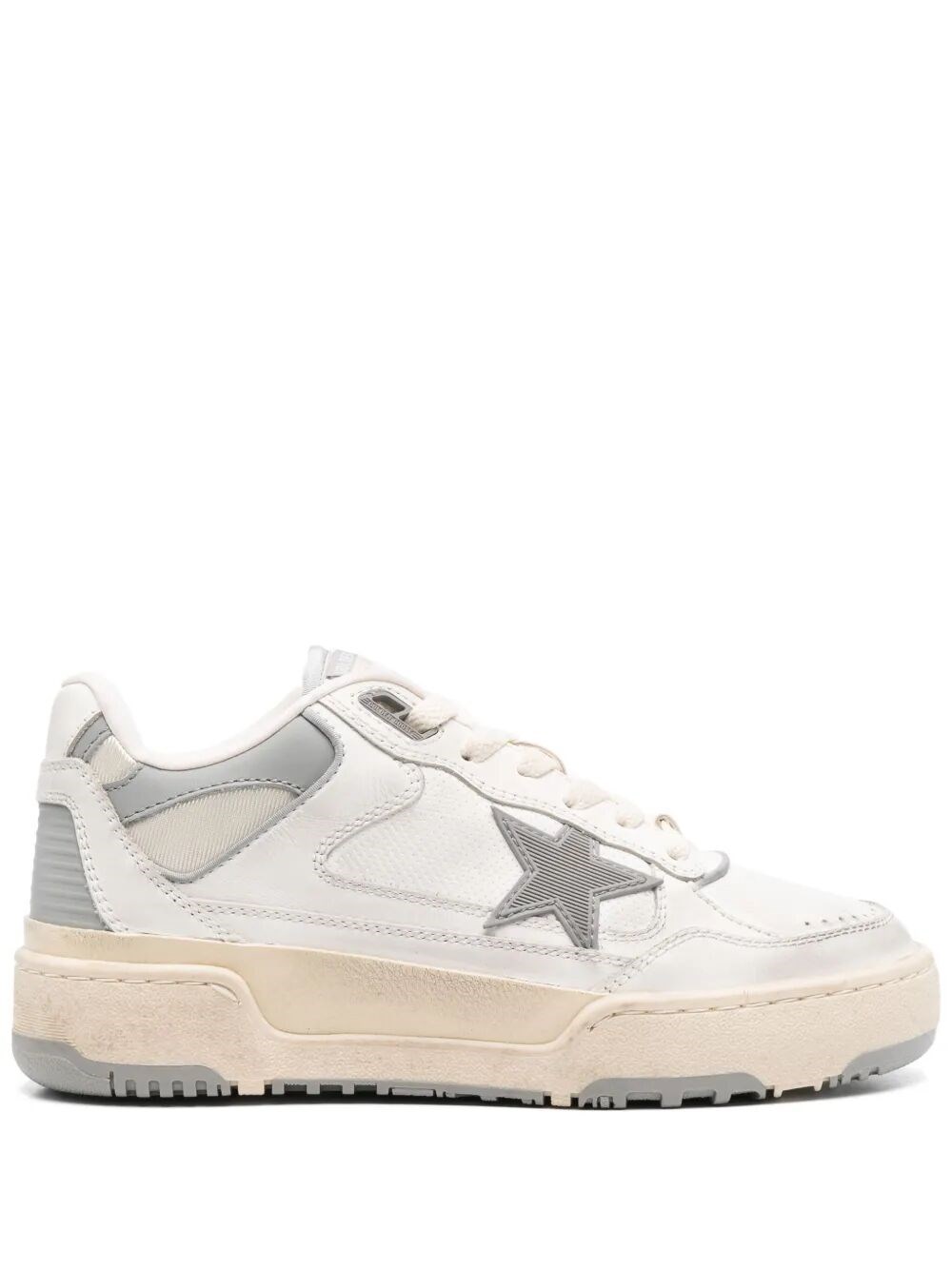 Golden Goose Rubber Sole Star Detail Contrast Panels In White