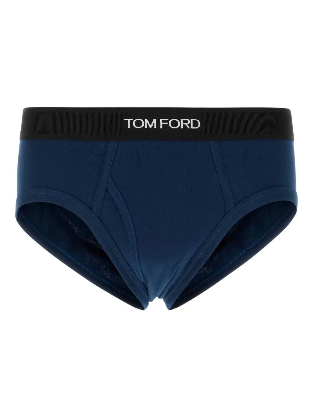 Tom Ford Stretch Cotton Slip With Elastic Waistband In Blue