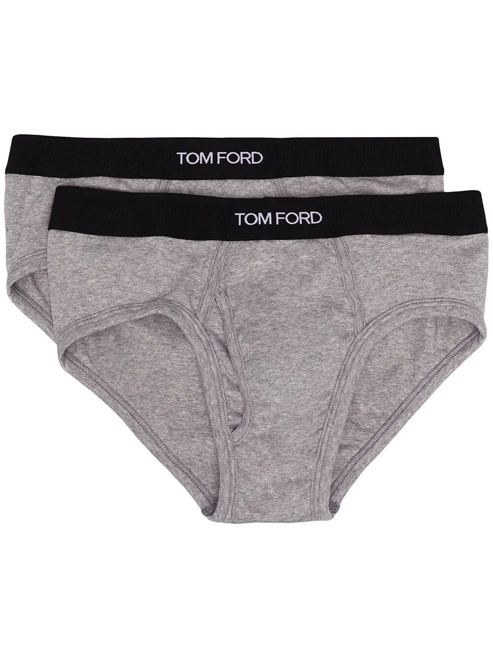 Tom Ford Two-pack Stretch-cotton And Modal-blend Briefs In Gray