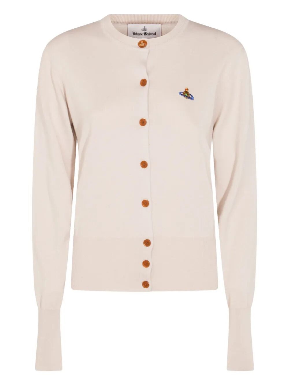 Vivienne Westwood Off-white Bea Ribbed-knit Cardigan In Neutral