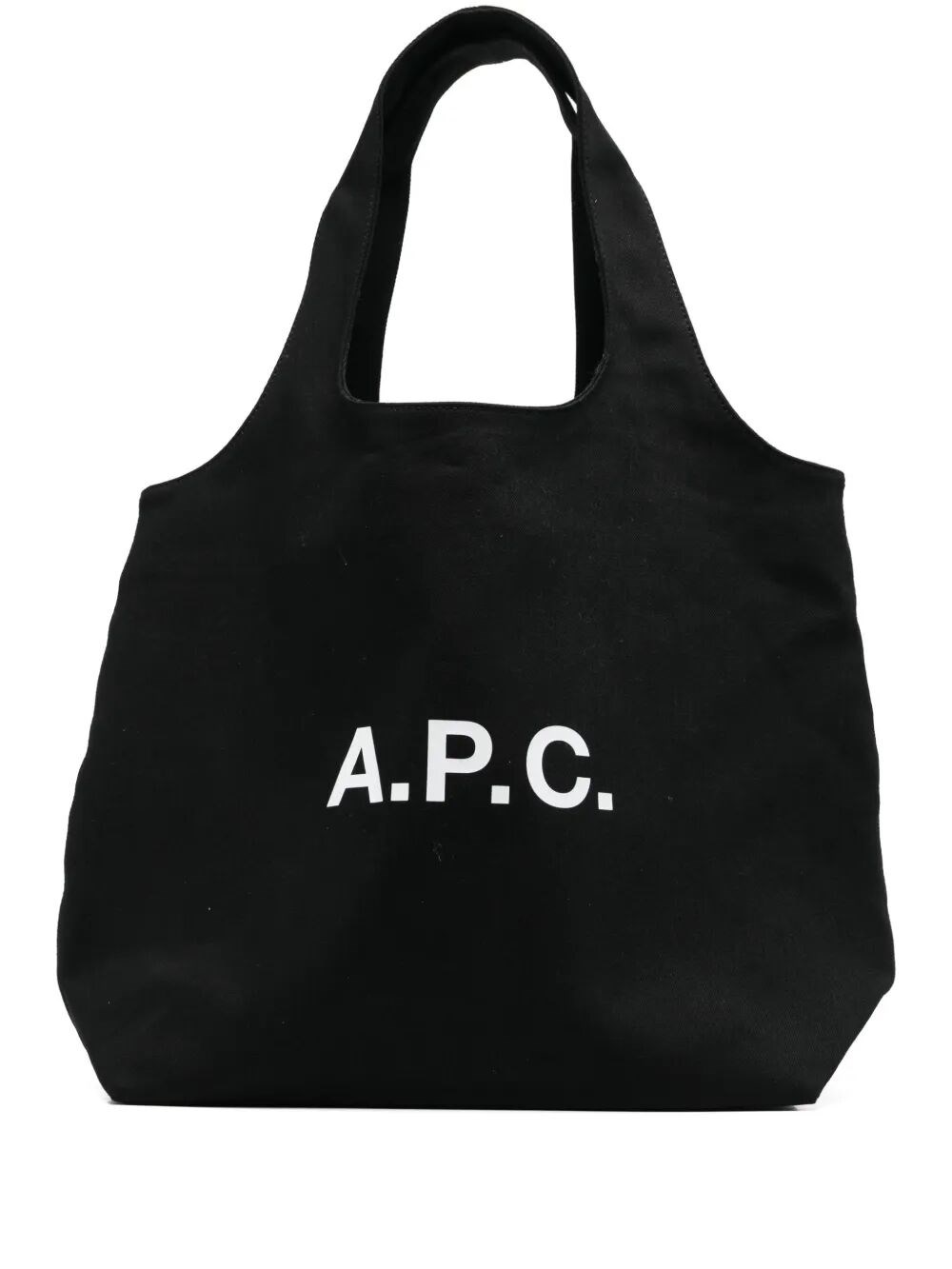 Apc Tote Ninon Small Leather Shopping Bag In Black