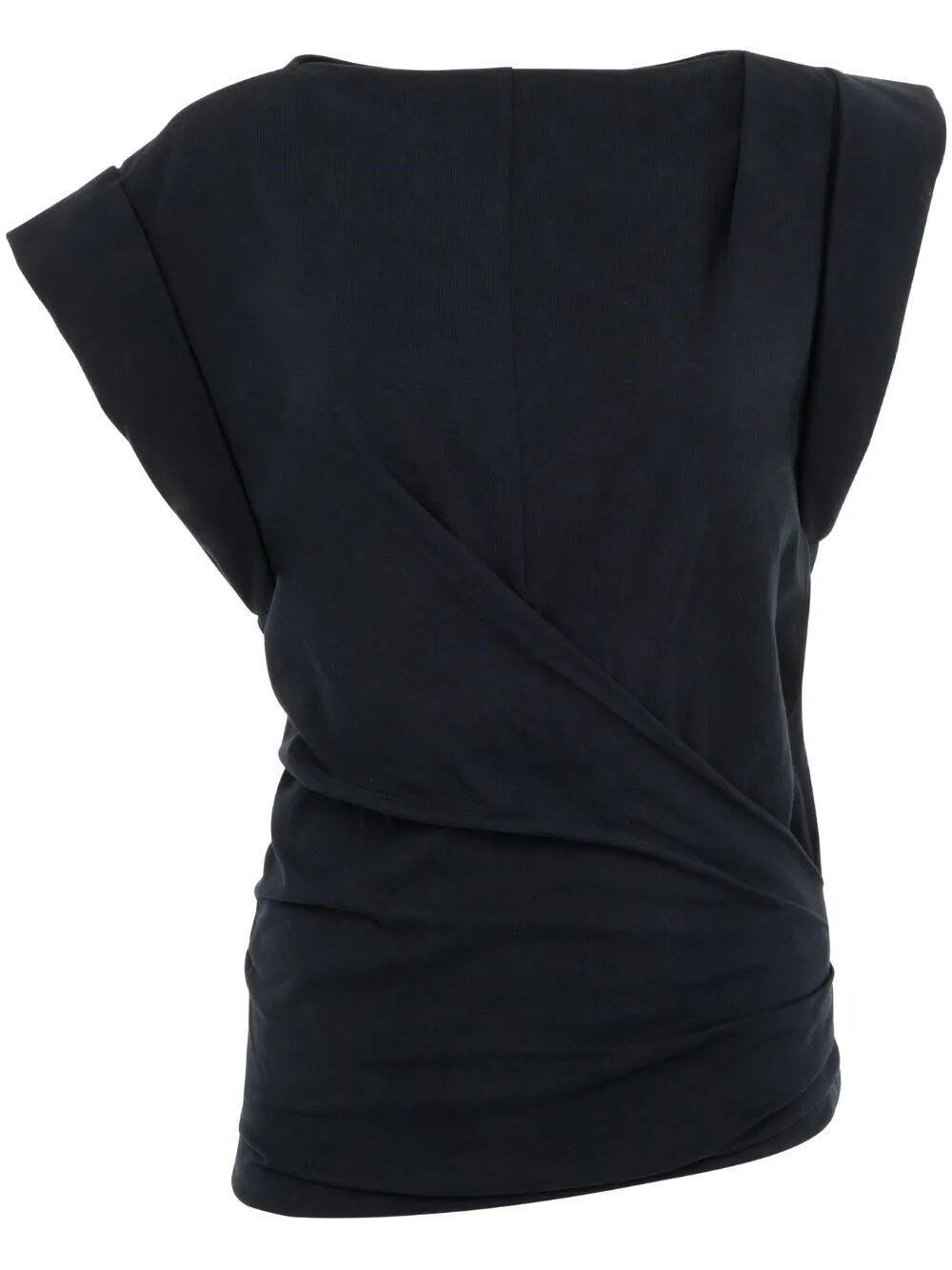 Isabel Marant Maisan Draped Cotton T-shirt In Black