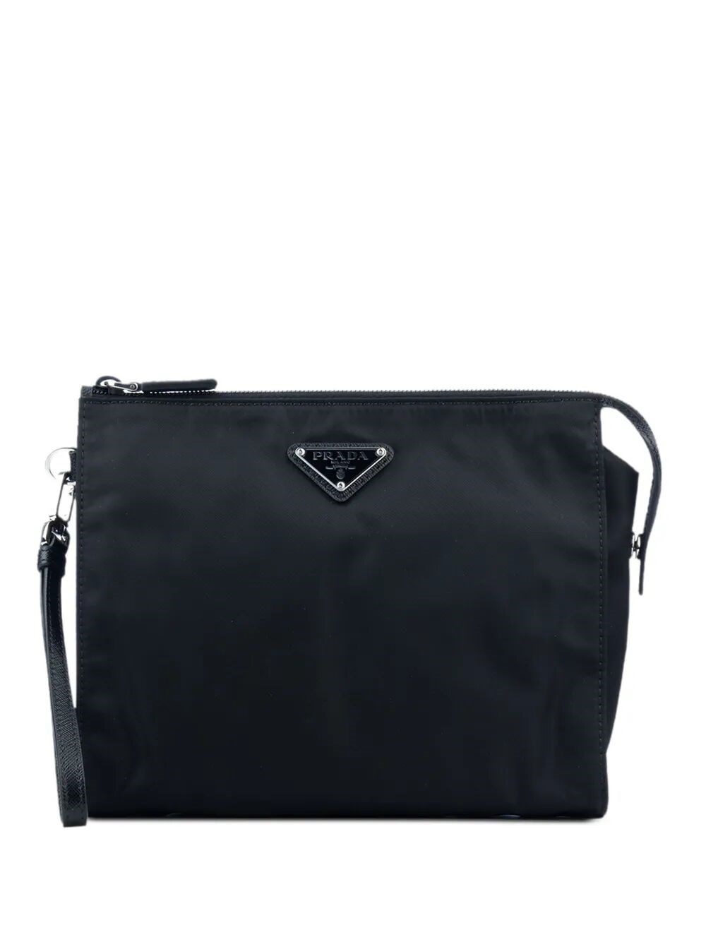 Prada Rectangular Re-nylon Clutch With Detachable Wrist Handle