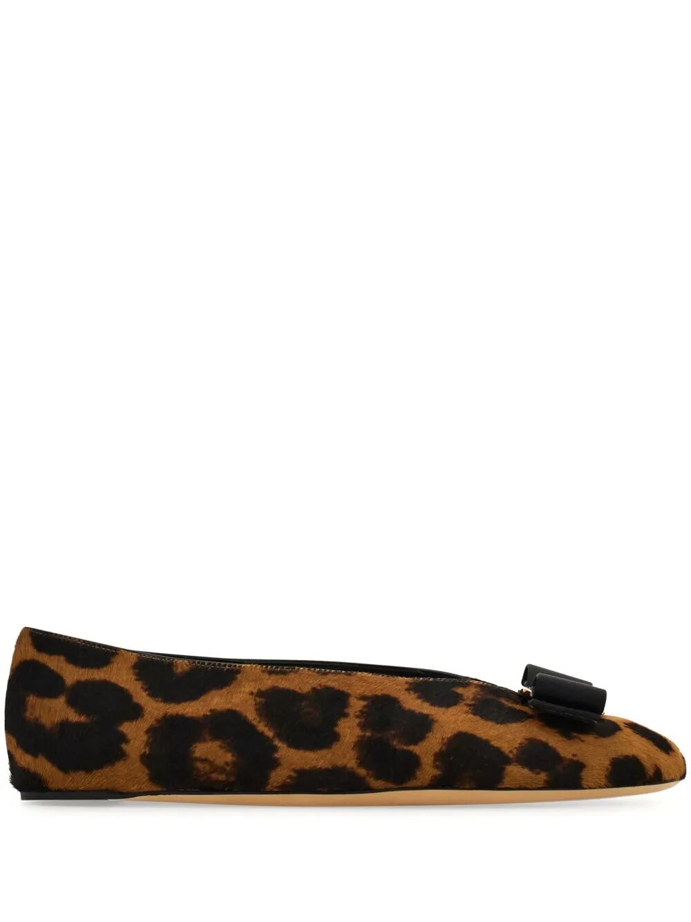 Ferragamo Horsehair Printed Vanna Ballet Flats In Animal Print