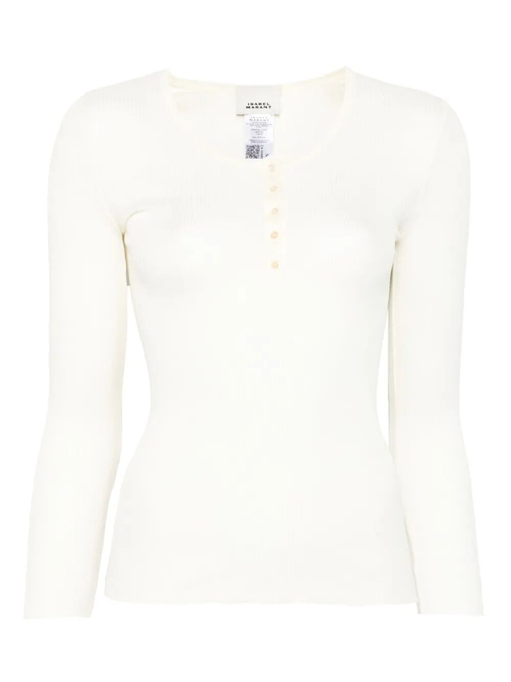 Isabel Marant Long Sleeve Cotton Top In White