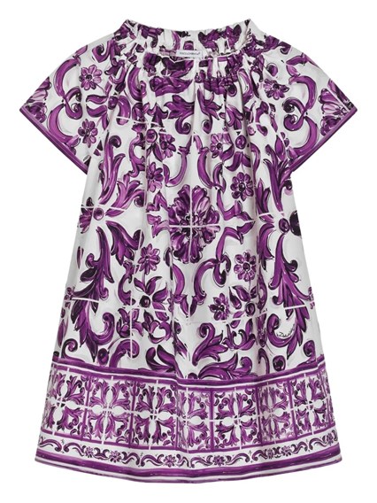 Dolce & gabbana Abito senza maniche in popeline stampa fiori