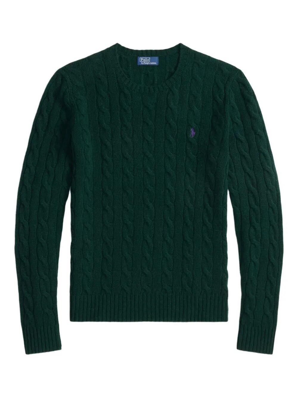 Polo Ralph Lauren Wool And Cashmere Cable Knit Crew Neck Sweater In Green