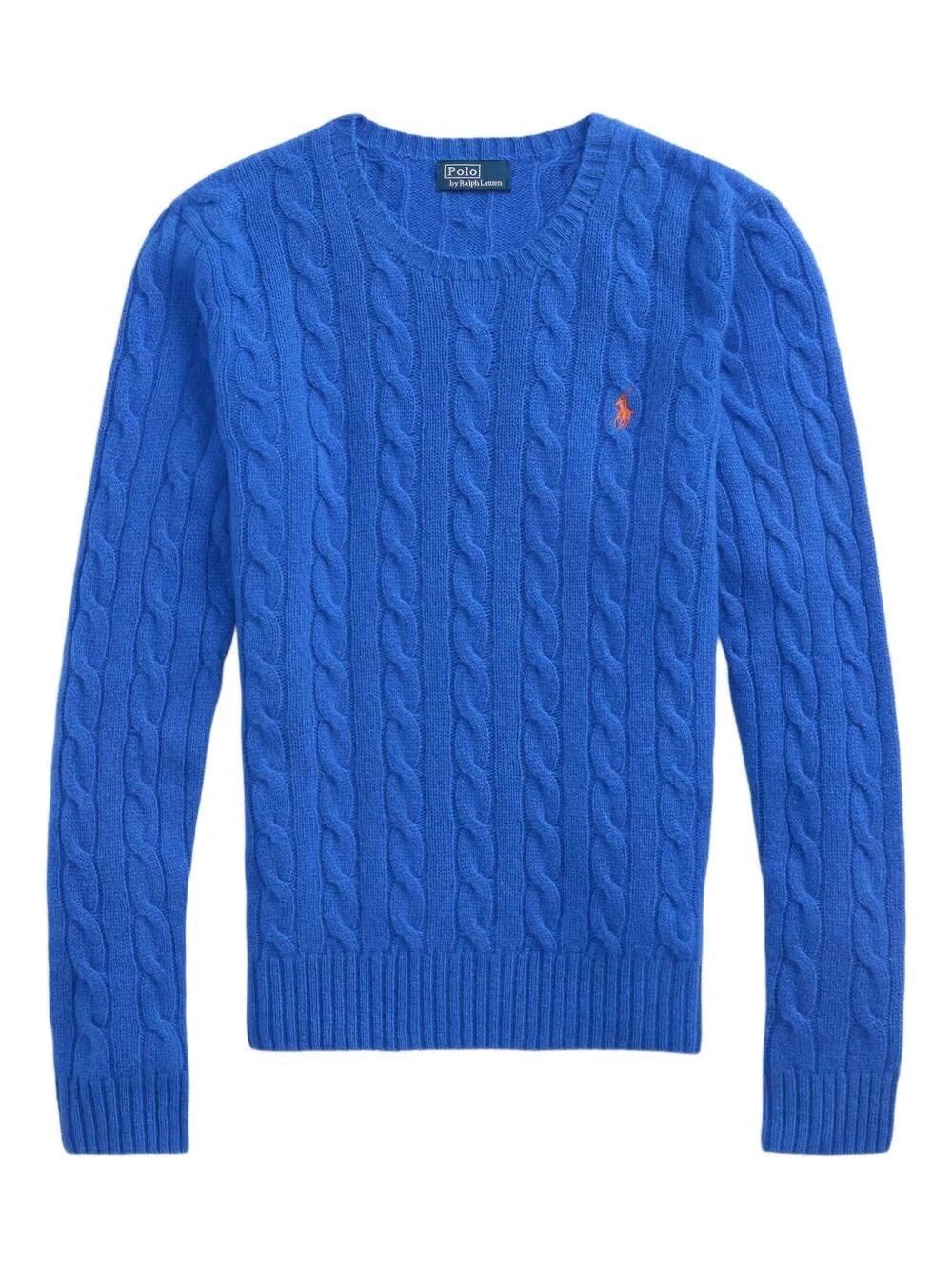 Polo Ralph Lauren Blu Porto Melange Wool And Cashmere Braided Sweater