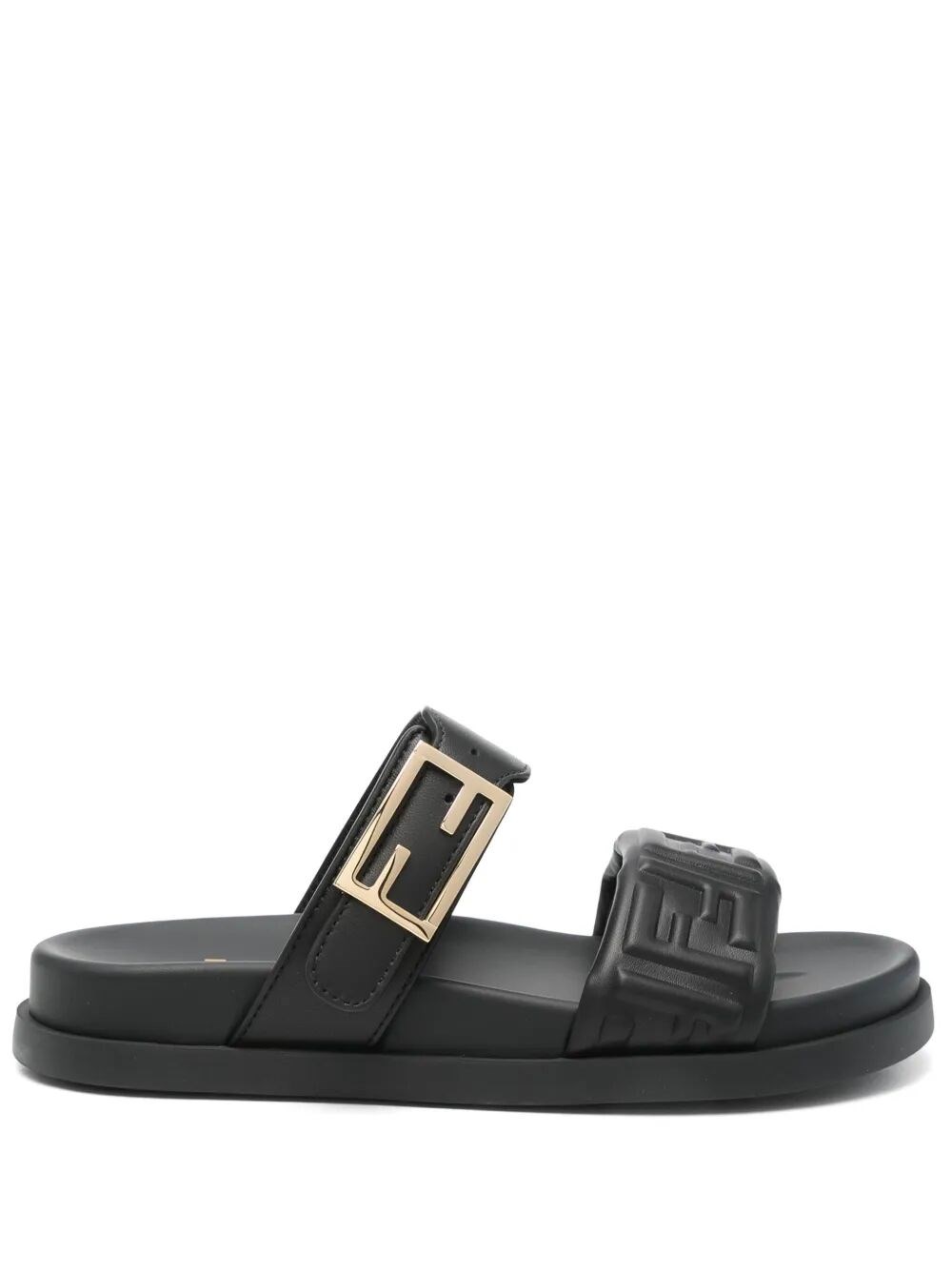 Fendi Nappa Leather  Feel Double-band Slides