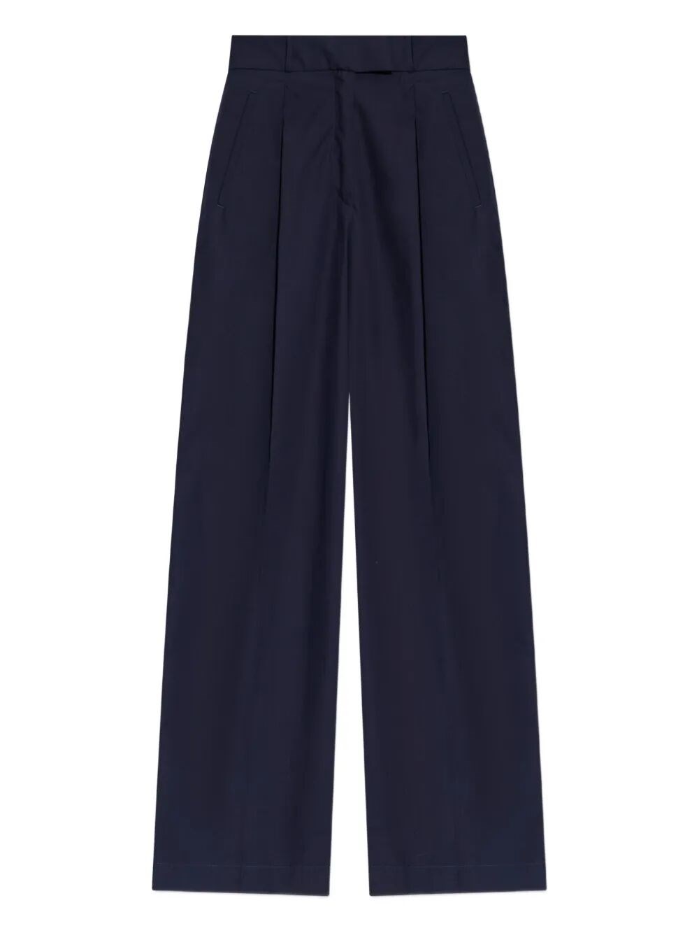 Apc A.p.c. Veronica Pleated Cotton Trousers Clothing In Blue