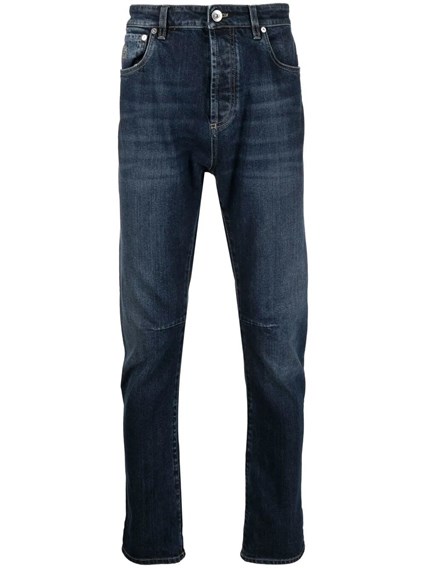 Jean Brunello Cucinelli Gris Moyen Taille 32 - Coupe Droite Cinq Poches - Neuf Avec étiquettes - Made In Italy