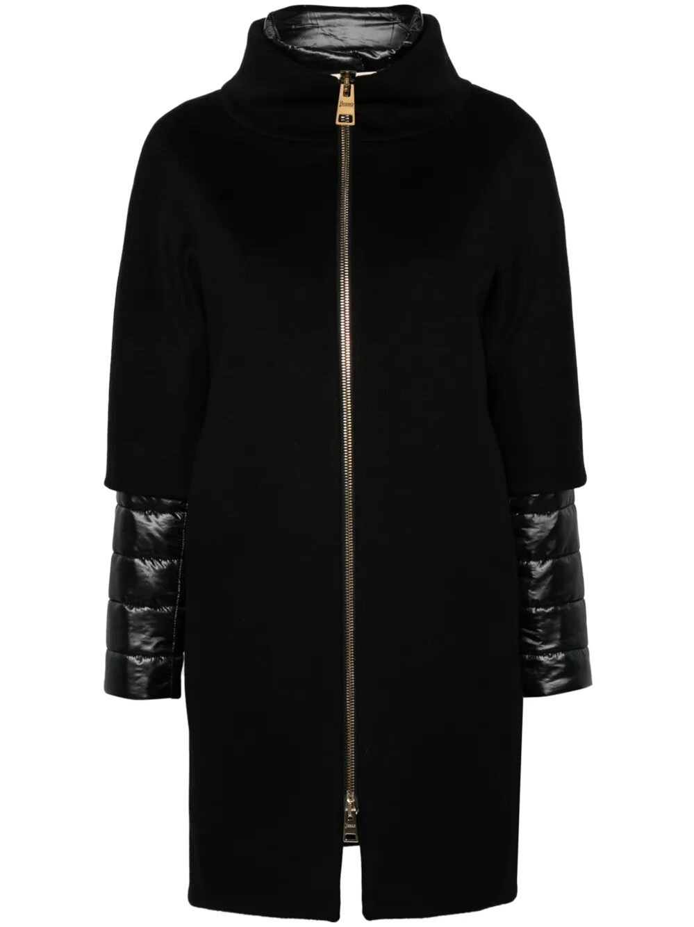 Herno Detachable-panels Virgin-wool Coat Clothing In Black