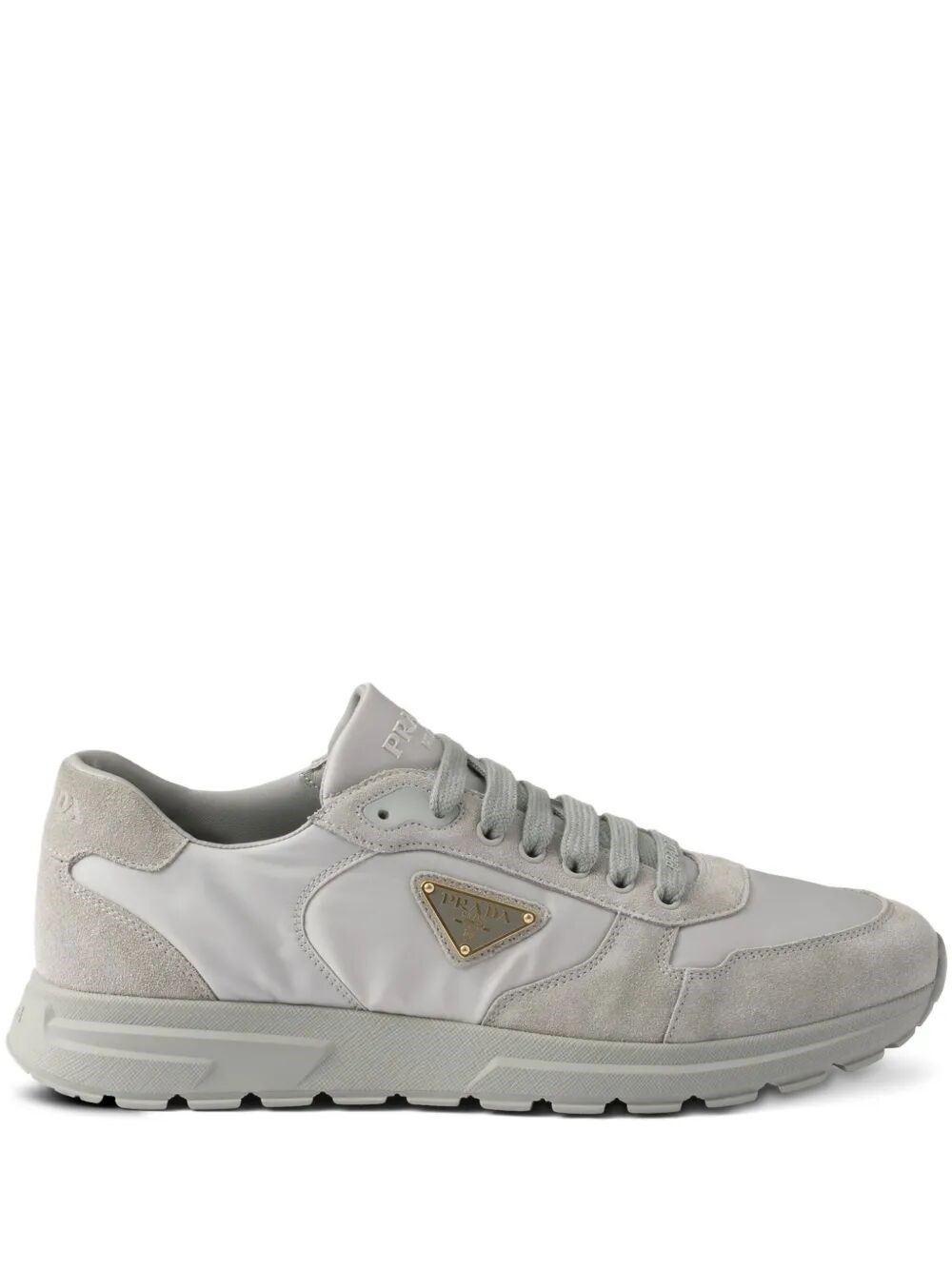Prada Prax 2.0 Re-nylon And Suede Sneakers In Gray