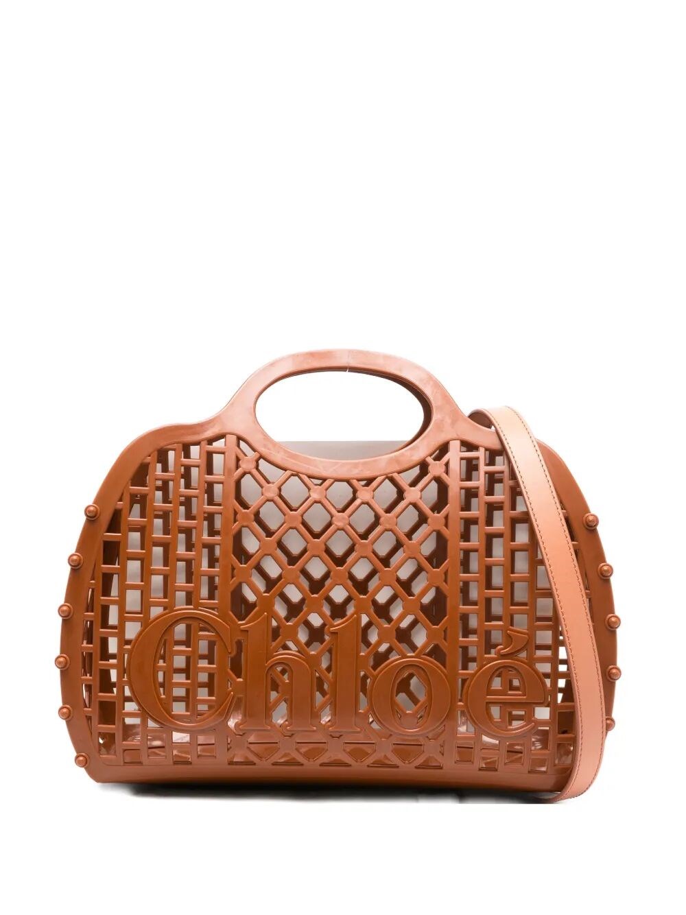 Chloé Cage Tote Bag In Jelly