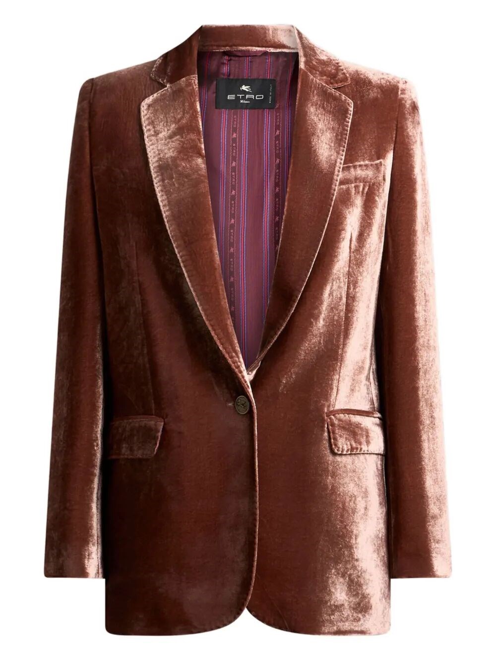 Etro Silk-blend Velvet Straight-cut Blazer
